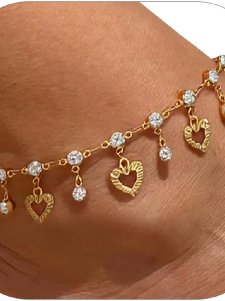 Women Girls Barefoot Jewelry 18k Gold Or Rose Gold Stainless Steel Heart/Rope/Fi